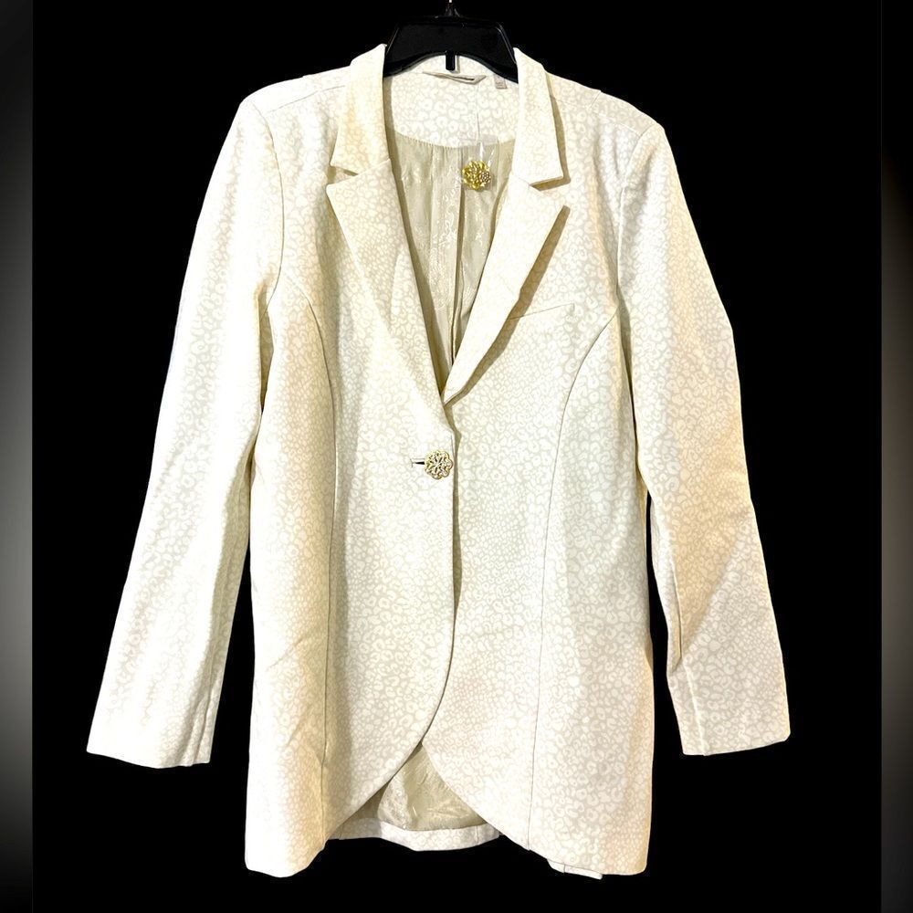 Soft Surroundings Leontine blazer jacket animal print leopard sz L NWOT